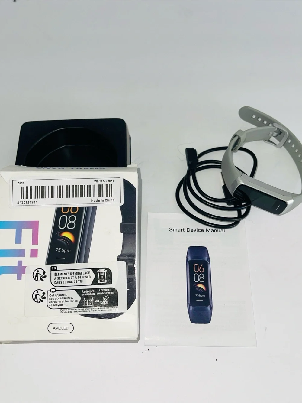 Keep Health C60 Smart Band & Activity Tracker (White / Light Grey